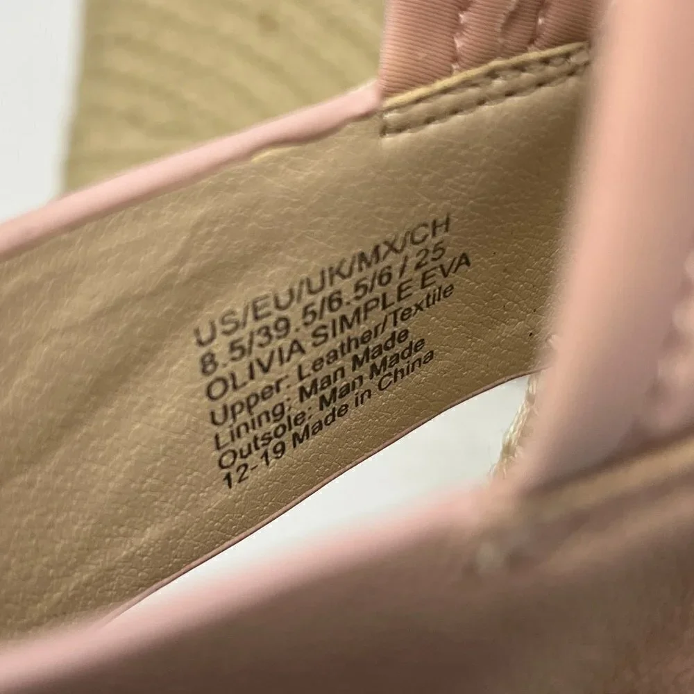 Kenneth Cole wedge espadrilles nude pink sandals 8.5
